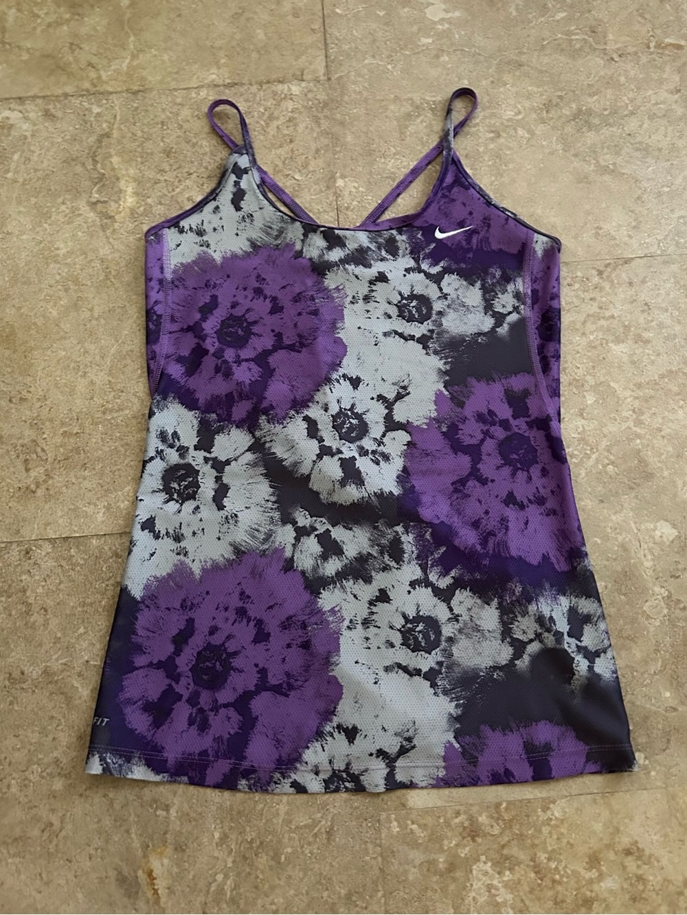 Nike Dri-FIT Tie-Dye Criss-Cross Back Strappy Tank Top